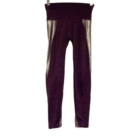 Aerie chill play move S maroon with metallic side leggings - Picture 1 of 8
